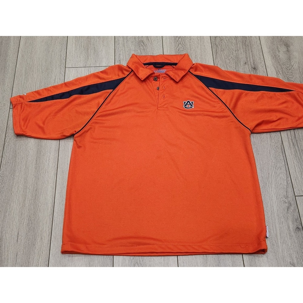 Auburn Tigers Russell Athletic Dri Power Men's Large Orange‎ Polo Shirt